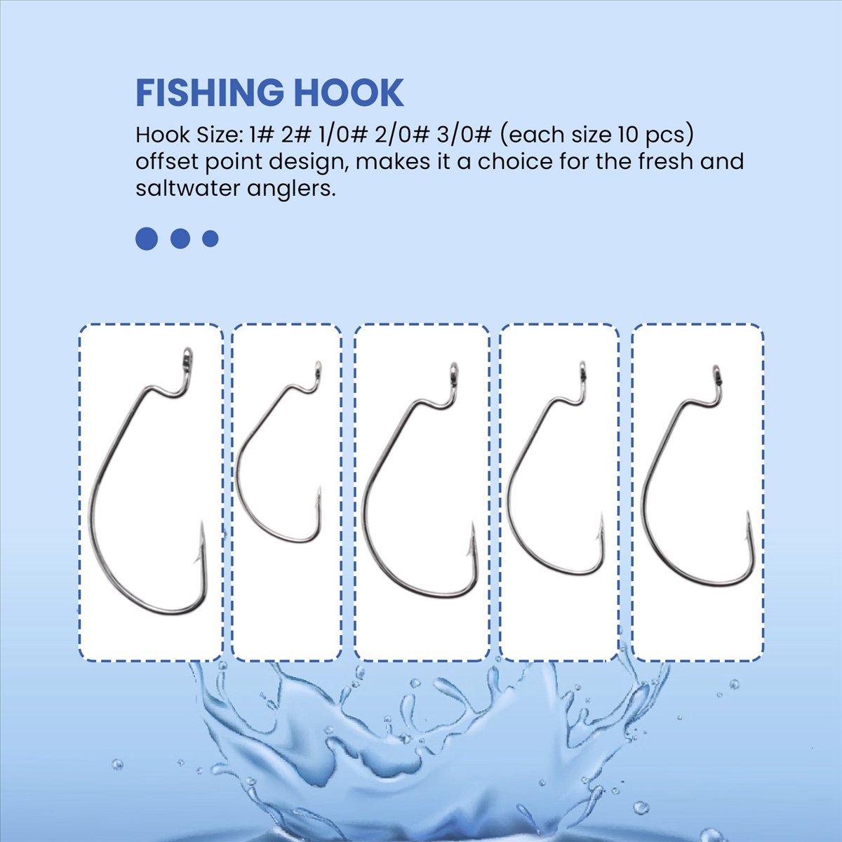 Fishing Hook Box - AD45 51-teiliges Angelhaken-Set aus Hochkohlenstoffstahl, Wurmhaken,